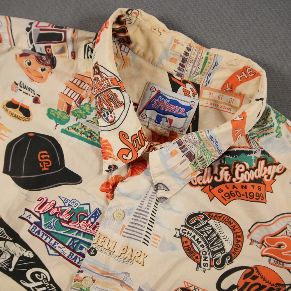 Reyn Spooner San Francisco Giants MLB Hawaiian Aloha Vacation Men Shirt XL